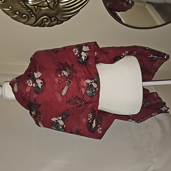 Black Butler scarf semi-sheer multi-purpose maroon black graphic design black i2 - Picture 7 of 8